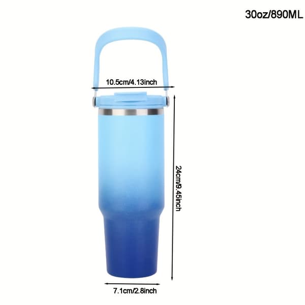 Rostfri Gradient Isolerad Sportvattenflaska 900ML Blå