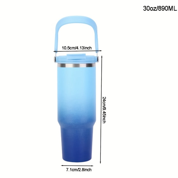 Rostfri Gradient Isolerad Sportvattenflaska 900ML Grön