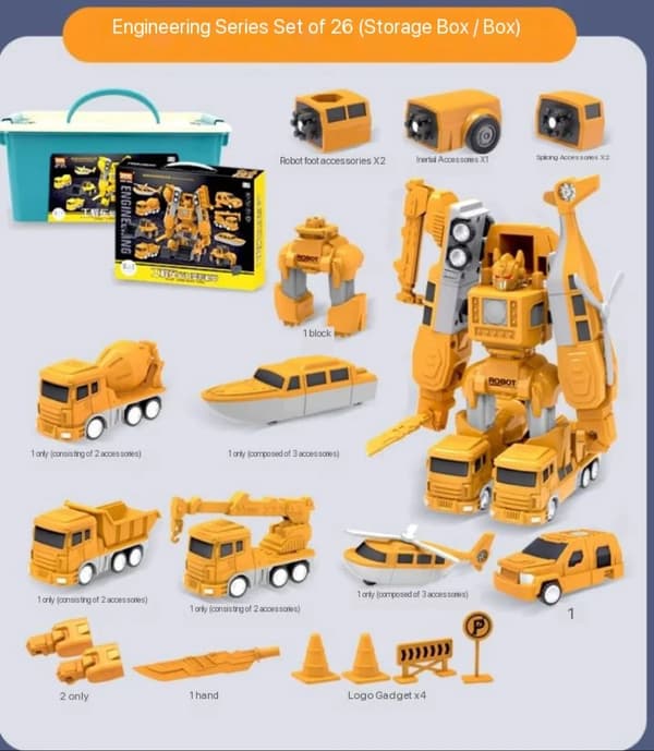 Transformer magnetisk bil lekesett, transformerende robot (26 stk)