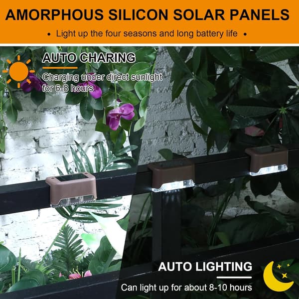 Solcellelamper 10 stk. Solcelle LED-lamper, vanntette dekklys (hvitt lys)