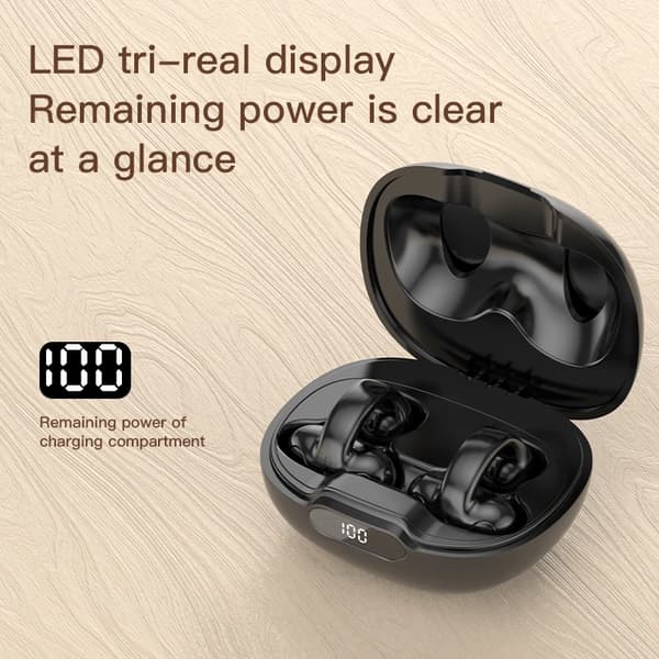 Ægte trådløse Bluetooth hovedtelefoner S518 Air Bone Conduction Sort