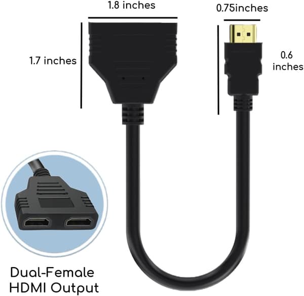 HDMI 1 til 2 splitter, HDMI dual display adapter