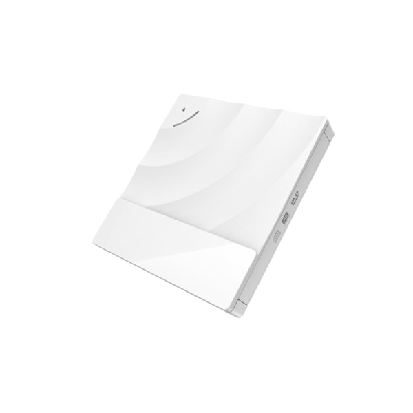 Ulkoinen optinen asema kannettava DVD-soitin, nopea USB 3.0 CD DVD-RW ohut levyasema (valkoinen)