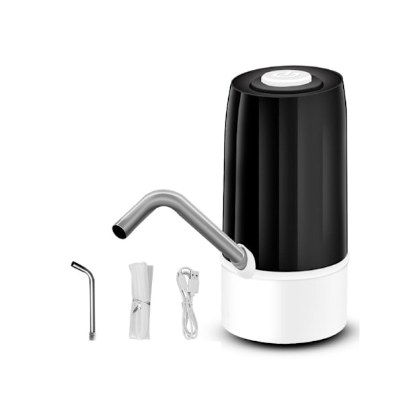 Vandflaskepumpe Bærbar USB-opladning Elektrisk vanddispenser til 3-5 gallon drikkevandspumpe sort