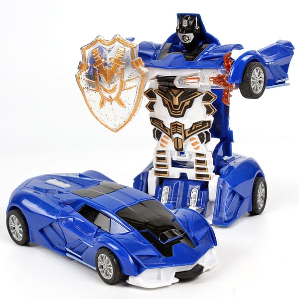 Leketøybil Mini transformerbar lekerobot Rambo-Blå