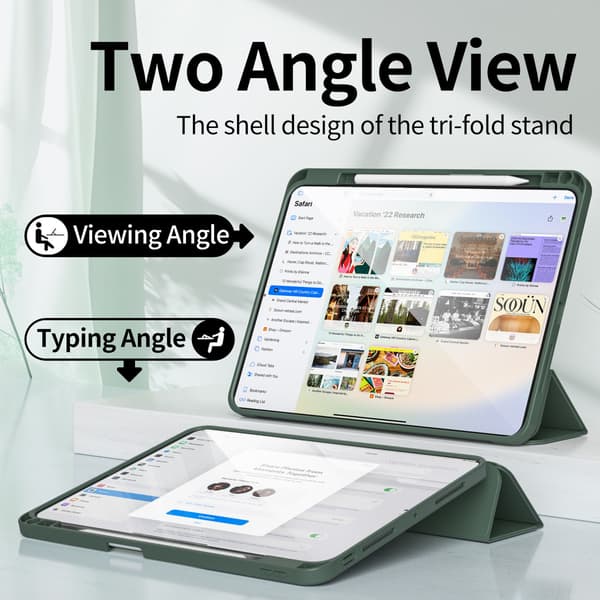 Kotelo iPad Pro 12.9\" (2018/2020/2021/2022) -mallille Light green