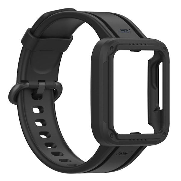 Passer for Redmi 1/Mi Watch Lite/Redmi 2/Mi Watch2 Lite Monokrom Silikon Integrert Klokkerem Svart