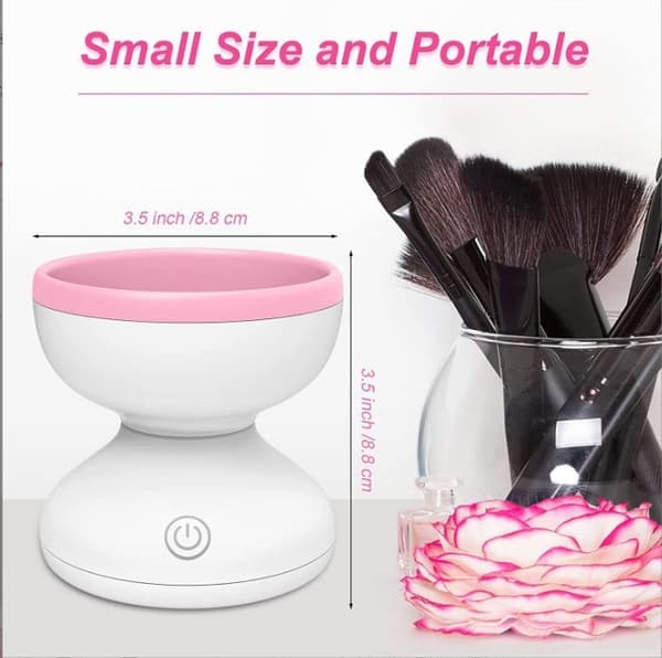 Automatisk makeupbørste-renser (pink)