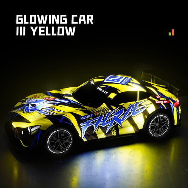 1:18 kauko-ohjattava auto, vaaleankeltainen