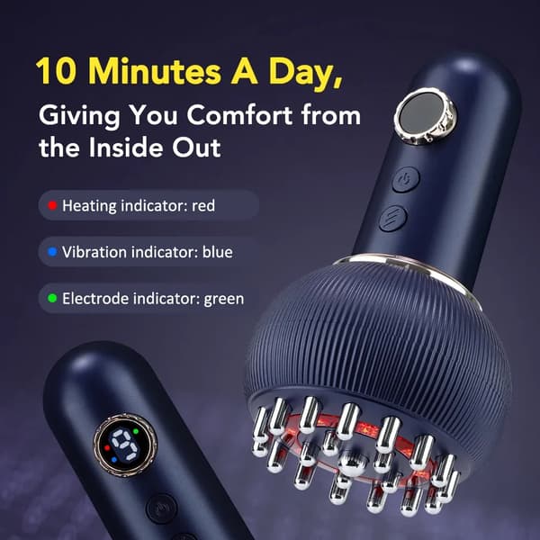 Massageapparat med varme- og vibrationstilstande (hvid)