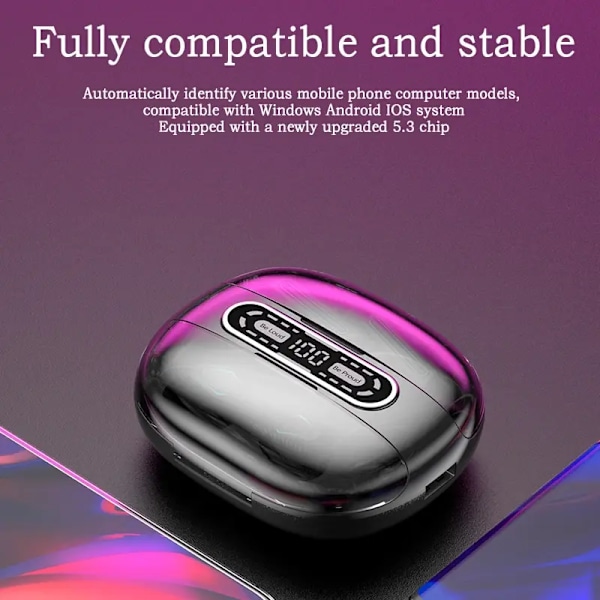 True Wireless Bluetooth Hörlurar M56 Bluetooth headset par stil två par touch digital display trådlös Svart