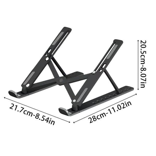 Laptop stand justerbar højde foldbar sort