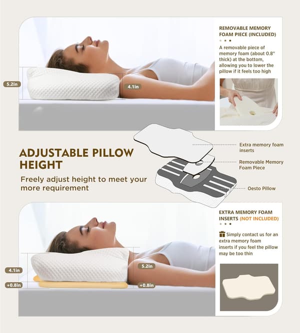 Viskoelastisk nackkudde, Ergonomisk fjärilsformad memory foam som lindrar nacksmärta (svart)