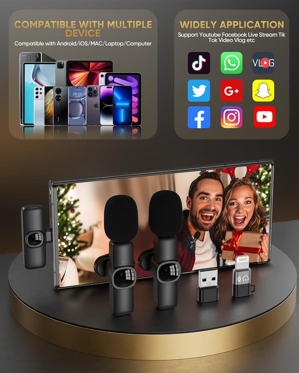 Trådløs Lavalier Mikrofon Til Android Med Støjreduktion Til Vlog Interview Tiktok