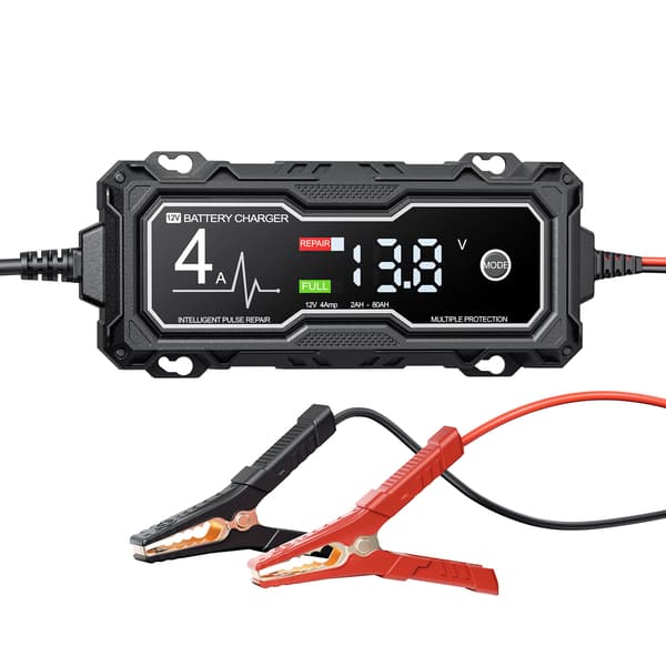 Smart batteriladdare 12V 4A autoreparation, för bly-syra litiumbatterier.