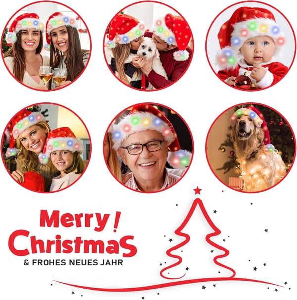 Julehat, Lysende julehat Voksen plys julehat