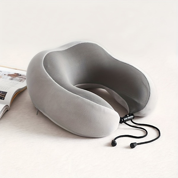 Ergonomisk U-formad Resekudde i Memory Foam Grå