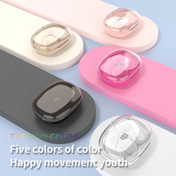 True Wireless Bluetooth Hörlurar OWS Benlednings Bluetooth Headset Vit