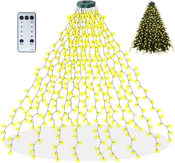 Julbelysning, LED-ljusslinga, 2M 280LED med fjärrkontroll