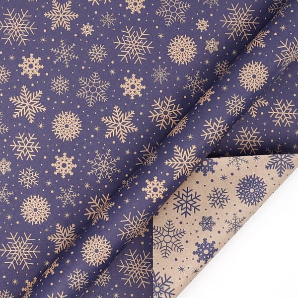 Julklappspapper Dubbelsidigt snöflingemönstrat papper (43CMX10M)