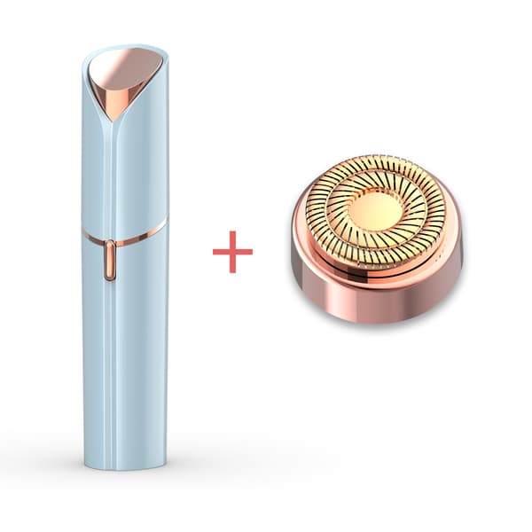 Epilator, ansiktshårfjerner for kvinner, øyenbrynstrimmer, med 1 erstatningsblad (blå)