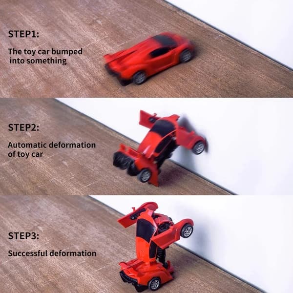 Legetøjsbil Mini transformerende legetøjsrobot (gul)