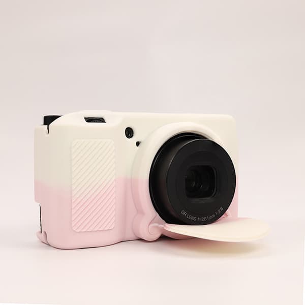 Etui til RICOH GR3X/GR3 kamera silikone etui tilbehør (White-Pink)