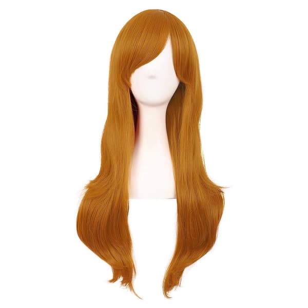 Peruk Anime lång lockig peruk 70CM (Orange)
