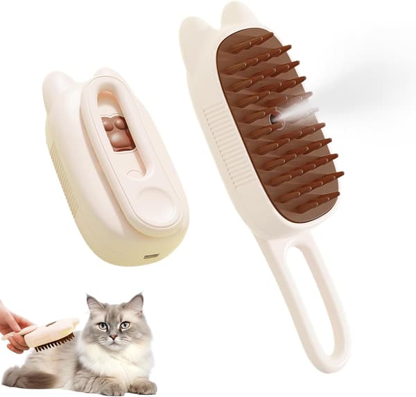 USB Genopladelig Dampskam til Kæledyr til Lang- og Korthårede Katte og Hunde Beige