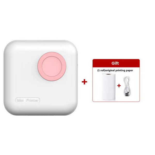 Bluetooth termisk printer med 1 rulle pink trykpapir