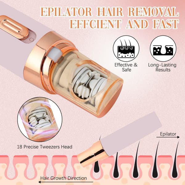 Mini Ansigts Epilator Genopladelig Elektrisk Epilator Pink