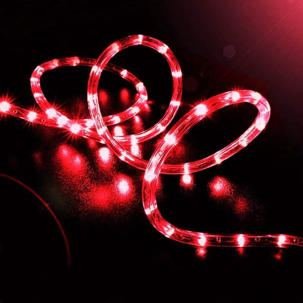 LED-strips, Solcelledrevne lyslenker, vanntette, 12 M, 100 lys, 8 moduser (rød)