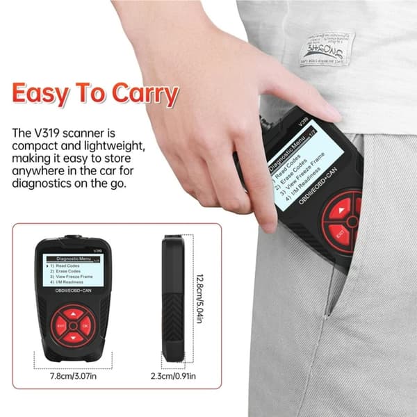 OBD2 Scanner Diagnostic Tool V319, Check Engine Code Reader til alle OBD II-køretøjer siden 1996