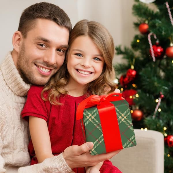 Julklappspapper Grön rutigt mönsterpapper (43CMX 300CM)