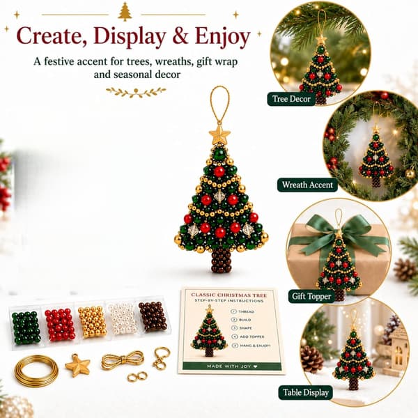 DIY juletre krystallperler, julepynt til oppheng, julegave