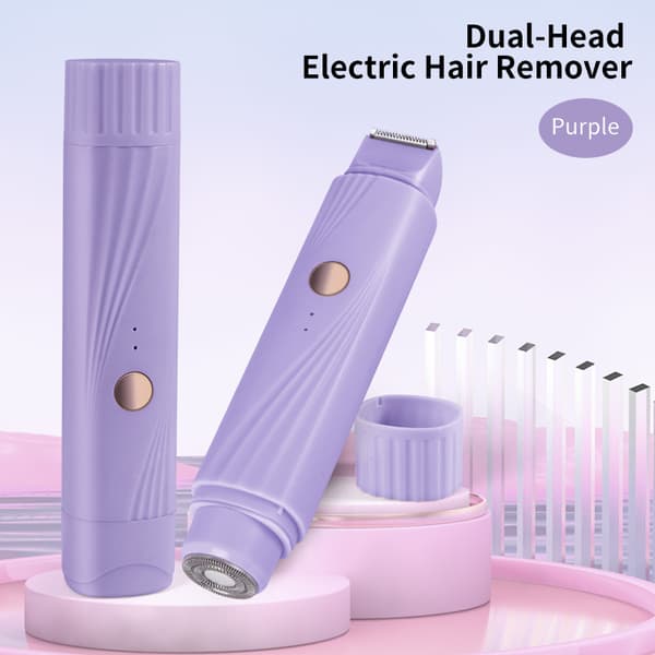 Epilator, 2-i-1 Elektrisk Damebarbermaskine, Bikinitrimmer (Lilla)
