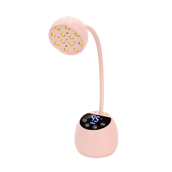 36W Mini Trådlös Nagellampa, Automatisk Gooseneck Bärbar USB Gel Nageltork, rosa