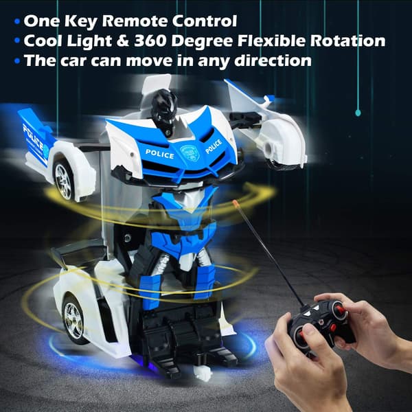 Fjärrstyrd Bil 2 i 1 Lamborghini Transformer Robot Rosa