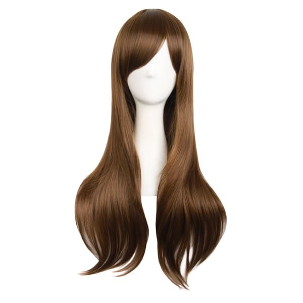 Peruk Anime lång lockig peruk 70CM (Brun)