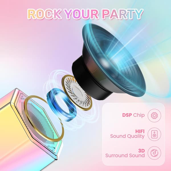 Mini Karaoke-laite lapsille, Bluetooth-kaiutin yhdellä mikrofonilla (musta)