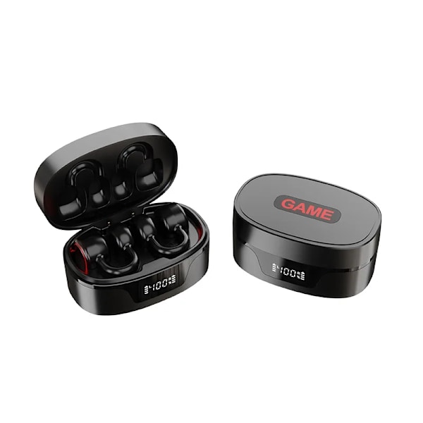 True Wireless Bluetooth Hörlurar k24 Öronklämma Bluetooth 5.3 med Batteridisplay svart