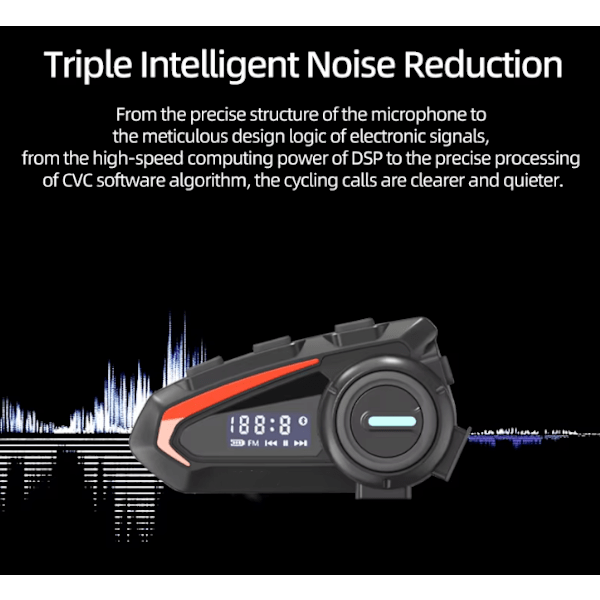 Motorcykel Intercom Headset K20 Svart