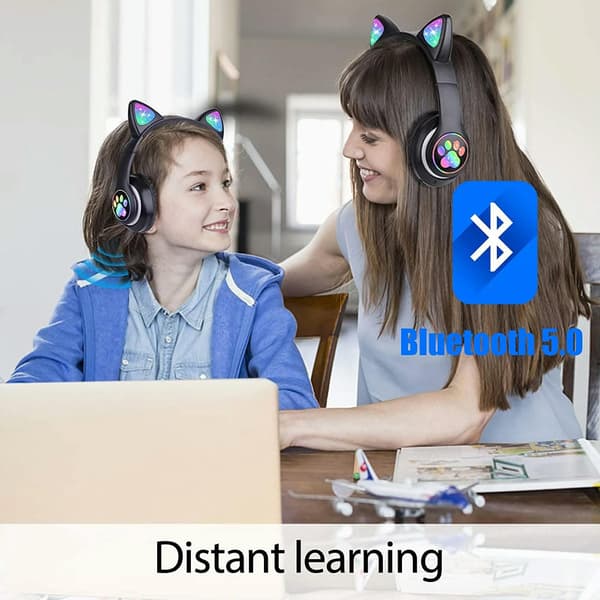 Bluetooth True Wireless Headphones Led Lysende Børne Bluetooth In-Ear Headset Med/Mikrofon Sort