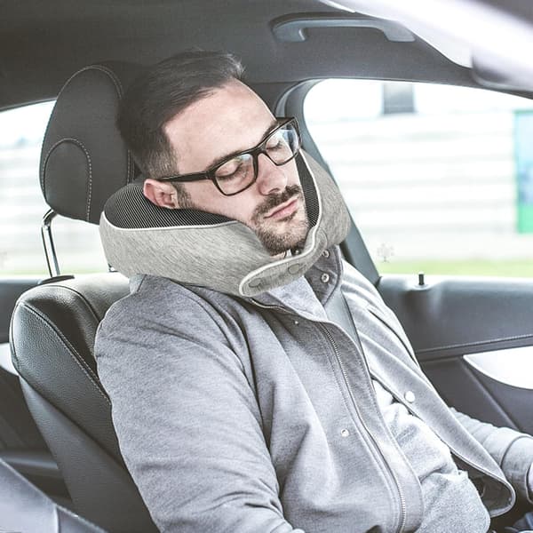 Nackkudde Memory Foam Portabel U-formad Rese Nackkudde Cervical Support Kudde (Grå)