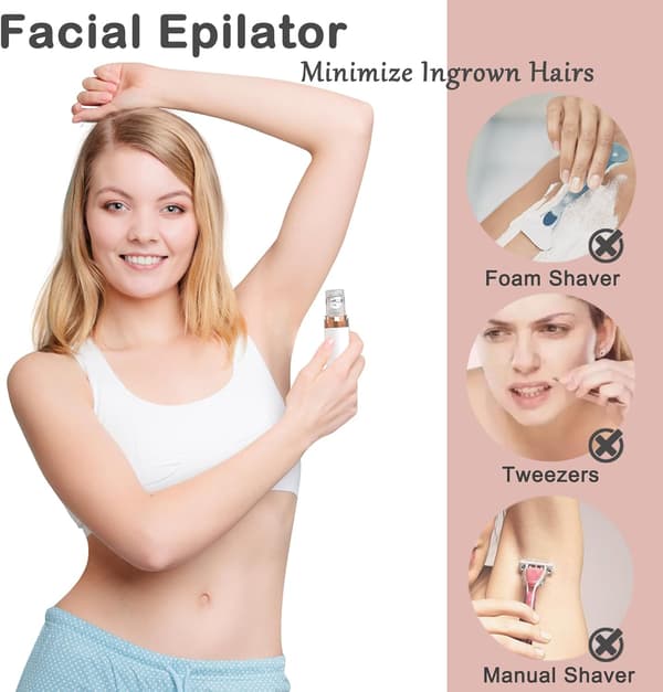 Mini Ansigts Epilator Genopladelig Elektrisk Epilator Hvid