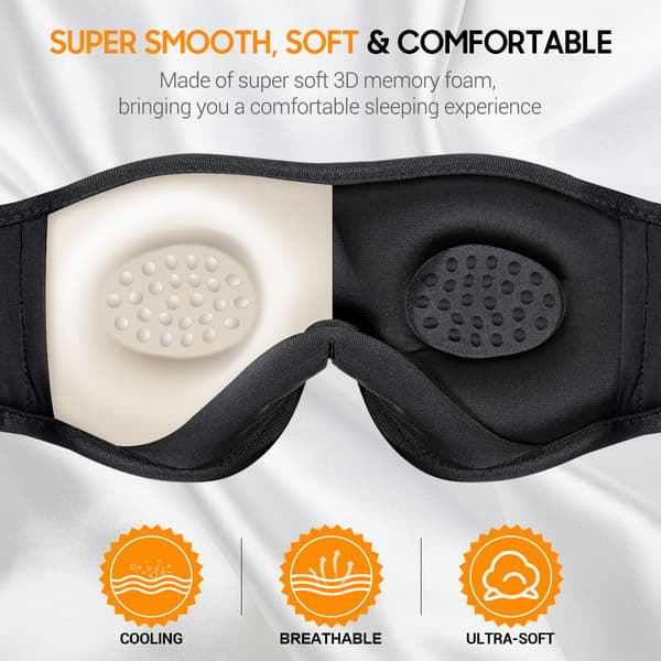 5.4 Bluetooth Øyemaske Memory Foam Sett Musikk Søvn Øyemaske Øre
