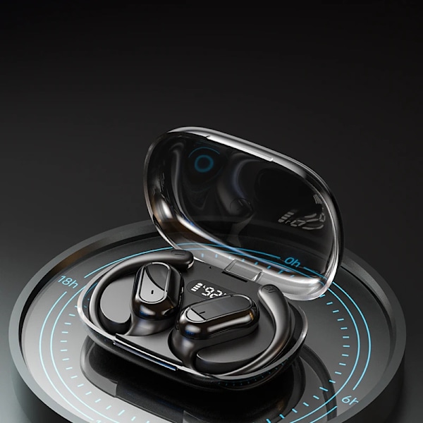 Ægte trådløse Bluetooth hovedtelefoner AS-06 TWS Dyb Bas Ørekrog Bluetooth 5.3 Sort