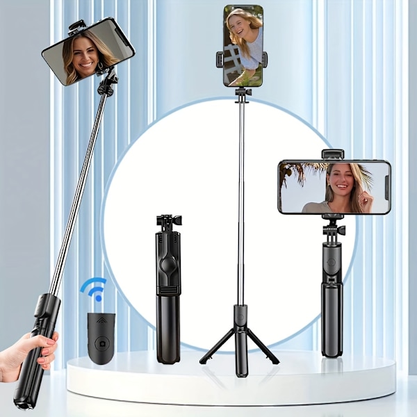 Trådløs Selfie Stick Tripod med Aftagelig Fjernbetjening