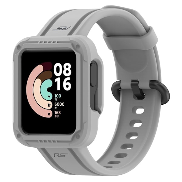 Passar Redmi 1/Mi Watch Lite/Redmi 2/Mi Watch2 Lite Monokromt Integrerat Silikonarmband Grå