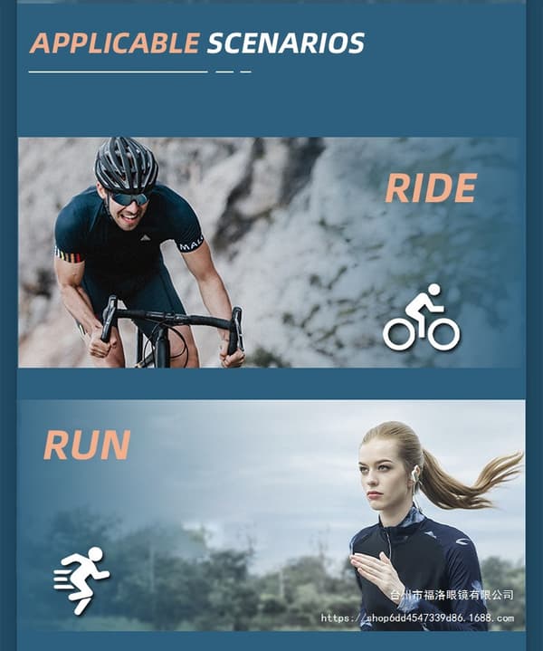 Solbriller, Udendørs cykelsolbriller (Sort kant, grøn)